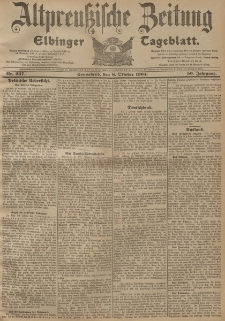 Altpreussische Zeitung, Nr. 237 Sonnabend 8 Oktober 1904, 56. Jahrgang