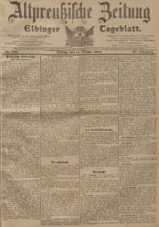 Altpreussische Zeitung, Nr. 242 Freitag 14 Oktober 1904, 56. Jahrgang