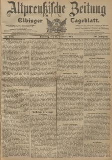 Altpreussische Zeitung, Nr. 245 Dienstag 18 Oktober 1904, 56. Jahrgang
