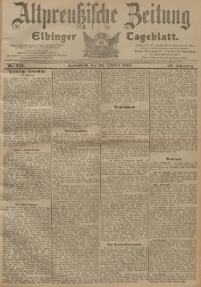 Altpreussische Zeitung, Nr. 249 Sonnabend 22 Oktober 1904, 56. Jahrgang