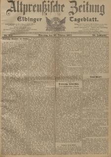 Altpreussische Zeitung, Nr. 251 Dienstag 25 Oktober 1904, 56. Jahrgang