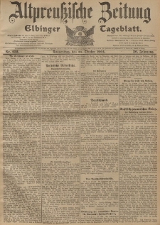 Altpreussische Zeitung, Nr. 253 Dnnerstag 27 Oktober 1904, 56. Jahrgang