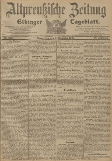 Altpreussische Zeitung, Nr. 259 Donnerstag 3 November 1904, 56. Jahrgang