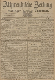 Altpreussische Zeitung, Nr. 260 Freitag 4 November 1904, 56. Jahrgang