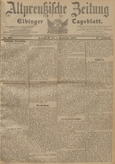 Altpreussische Zeitung, Nr. 261 Sonnabend 5 November 1904, 56. Jahrgang