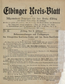 Kreis-Blatt des Königlich Preußischen Landraths-Amtes zu Elbing, Nr. 10 Freitag 5 Februar 1905