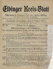 Kreis-Blatt des Königlich Preußischen Landraths-Amtes zu Elbing, Nr. 10 Freitag 5 Februar 1905