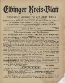 Kreis-Blatt des Königlich Preußischen Landraths-Amtes zu Elbing, Nr. 36 Freitag 5 Mai 1905