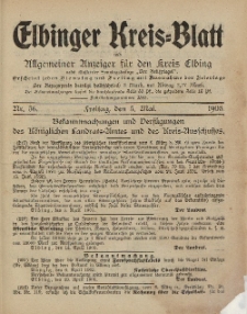 Kreis-Blatt des Königlich Preußischen Landraths-Amtes zu Elbing, Nr. 36 Freitag 5 Mai 1905