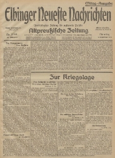Elbinger Neueste Nachrichten, Nr. 329 Dienstag 1 Dezember 1914 66. Jahrgang