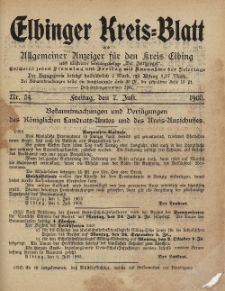 Kreis-Blatt des Königlich Preußischen Landraths-Amtes zu Elbing, Nr. 54 Freitag 7 Juli 1905