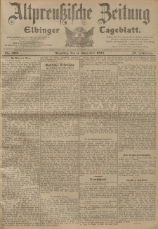 Altpreussische Zeitung, Nr. 263 Dienstag 8 November 1904, 56. Jahrgang