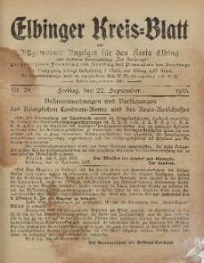 Kreis-Blatt des Königlich Preußischen Landraths-Amtes zu Elbing, Nr. 78 Freitag 22 September 1905
