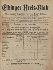 Kreis-Blatt des Königlich Preußischen Landraths-Amtes zu Elbing, Nr. 93 Dienstag 14 November 1905