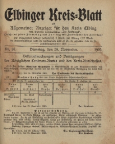 Kreis-Blatt des Königlich Preußischen Landraths-Amtes zu Elbing, Nr. 97 Dienstag 28 November 1905