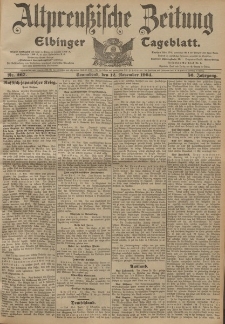 Altpreussische Zeitung, Nr. 267 Sonnabend 12 November 1904, 56. Jahrgang