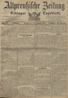 Altpreussische Zeitung, Nr. 268 Sonntag 13 November 1904, 56. Jahrgang