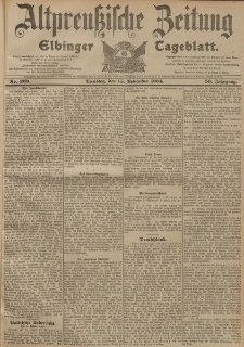 Altpreussische Zeitung, Nr. 269 Dienstag 15 November 1904, 56. Jahrgang