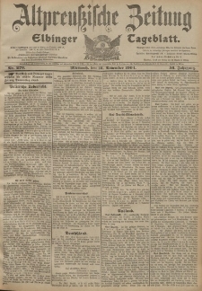 Altpreussische Zeitung, Nr. 270 Mittwoch 16 November 1904, 56. Jahrgang