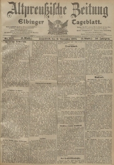 Altpreussische Zeitung, Nr. 272 Sonnabend 19 November 1904, 56. Jahrgang