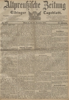 Altpreussische Zeitung, Nr. 275 Mittwoch 23 November 1904, 56. Jahrgang
