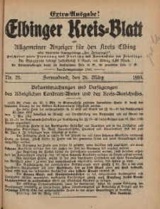 Kreis-Blatt des Königlich Preußischen Landraths-Amtes zu Elbing, Nr. 25 Sonnabend 26 März 1910