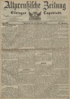 Altpreussische Zeitung, Nr. 278 Sonnabend 26 November 1904, 56. Jahrgang
