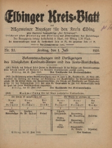 Kreis-Blatt des Königlich Preußischen Landraths-Amtes zu Elbing, Nr. 53 Freitag 1 Juli 1910