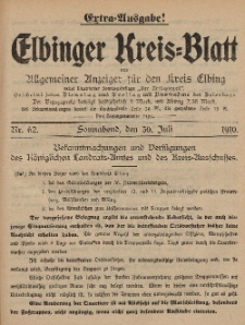 Kreis-Blatt des Königlich Preußischen Landraths-Amtes zu Elbing, Nr. 62 Sonnabend 30 Juli 1910