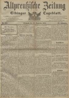 Altpreussische Zeitung, Nr. 281 Mittwoch 30 November 1904, 56. Jahrgang