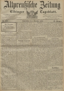 Altpreussische Zeitung, Nr. 282 Donnerstag 1 Dezember 1904, 56. Jahrgang
