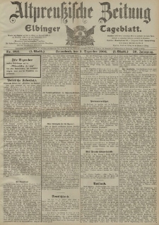 Altpreussische Zeitung, Nr. 284 Sonnabend 3 Dezember 1904, 56. Jahrgang