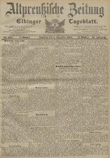 Altpreussische Zeitung, Nr. 285 Sonntag 4 Dezember 1904, 56. Jahrgang