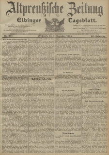 Altpreussische Zeitung, Nr. 287 Mittwoch 7 Dezember 1904, 56. Jahrgang
