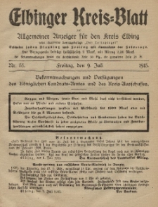 Kreis-Blatt des Königlich Preußischen Landraths-Amtes zu Elbing, Nr. 55 Freitag 9 Juli 1915