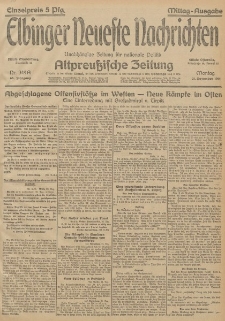 Elbinger Neueste Nachrichten, Nr. 349 Montag 21 Dezember 1914 66. Jahrgang