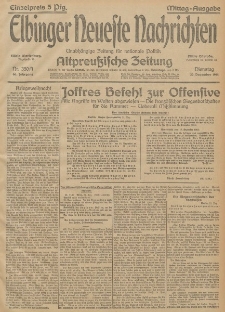 Elbinger Neueste Nachrichten, Nr. 350 Dienstag 22 Dezember 1914 66. Jahrgang
