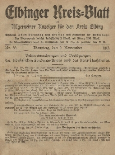 Kreis-Blatt des Königlich Preußischen Landraths-Amtes zu Elbing, Nr. 88 Dienstag 2 November 1915