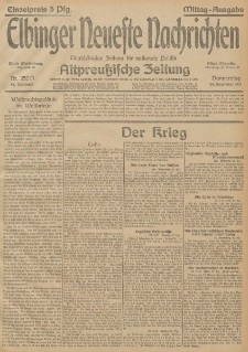 Elbinger Neueste Nachrichten, Nr. 352 Donnerstag 24 Dezember 1914 66. Jahrgang