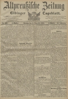 Altpreussische Zeitung, Nr. 291 Sonntag 11 Dezember 1904, 56. Jahrgang