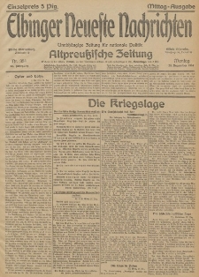 Elbinger Neueste Nachrichten, Nr. 354 Montag 28 Dezember 1914 66. Jahrgang