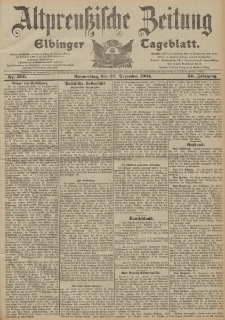 Altpreussische Zeitung, Nr. 300 Donnerstag 22 Dezember 1904, 56. Jahrgang