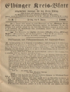 Kreis-Blatt des Königlich Preußischen Landraths-Amtes zu Elbing, Nr. 3 Freitag 9 Januar 1880