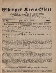 Kreis-Blatt des Königlich Preußischen Landraths-Amtes zu Elbing, Nr. 13 Freitag 13 Februar 1880