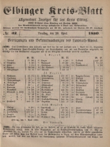 Kreis-Blatt des Königlich Preußischen Landraths-Amtes zu Elbing, Nr. 32 Dienstag 20 April 1880