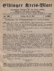 Kreis-Blatt des Königlich Preußischen Landraths-Amtes zu Elbing, Nr. 40 Dienstag 18 Mai 1880