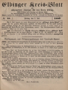 Kreis-Blatt des Königlich Preußischen Landraths-Amtes zu Elbing, Nr. 53 Freitag 2 Juli 1880
