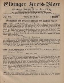 Kreis-Blatt des Königlich Preußischen Landraths-Amtes zu Elbing, Nr. 56 Dienstag 13 Juli 1880
