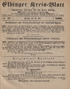 Kreis-Blatt des Königlich Preußischen Landraths-Amtes zu Elbing, Nr. 57 Freitag 16 Juli 1880