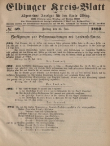 Kreis-Blatt des Königlich Preußischen Landraths-Amtes zu Elbing, Nr. 59 Freitag 23 Juli 1880